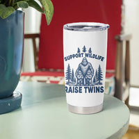 Support Wildlife Raise Twins Tumbler Cup Twin Dad Mom Parent Bigfoot Family