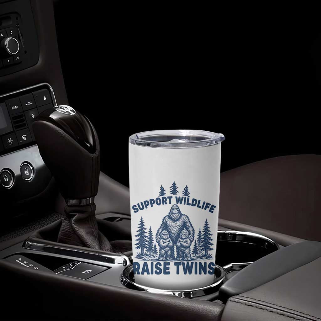 Support Wildlife Raise Twins Tumbler Cup Twin Dad Mom Parent Bigfoot Family
