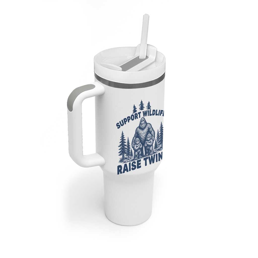 Support Wildlife Raise Twins Tumbler With Handle Twin Dad Mom Parent Bigfoot Family