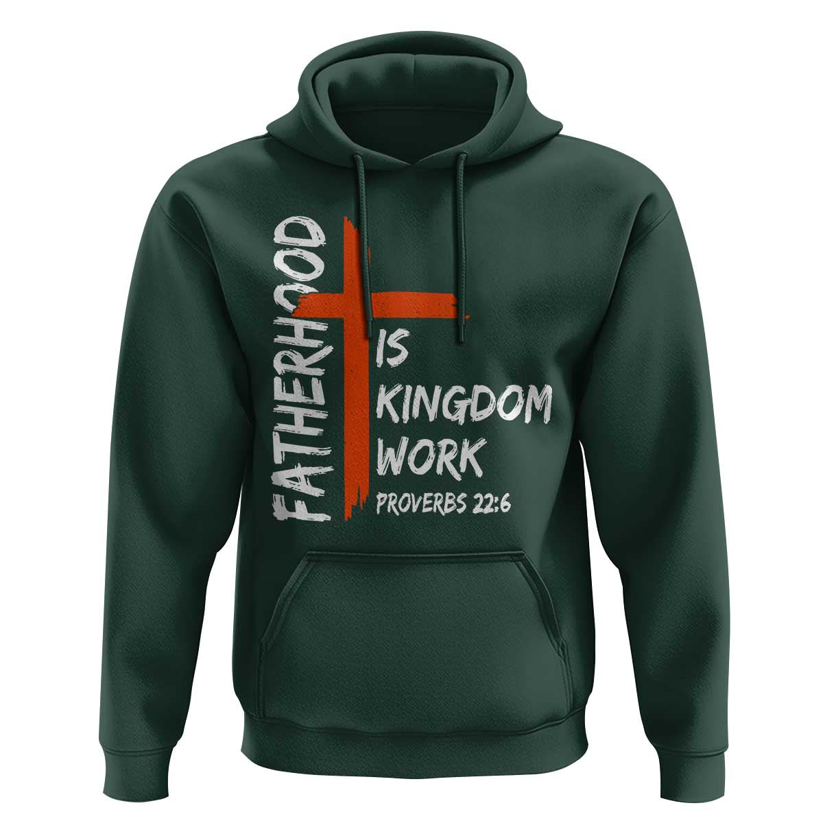 Fatherhood Is Kingdom Work Hoodie Vintage Christian Dad Cross Bible Verse