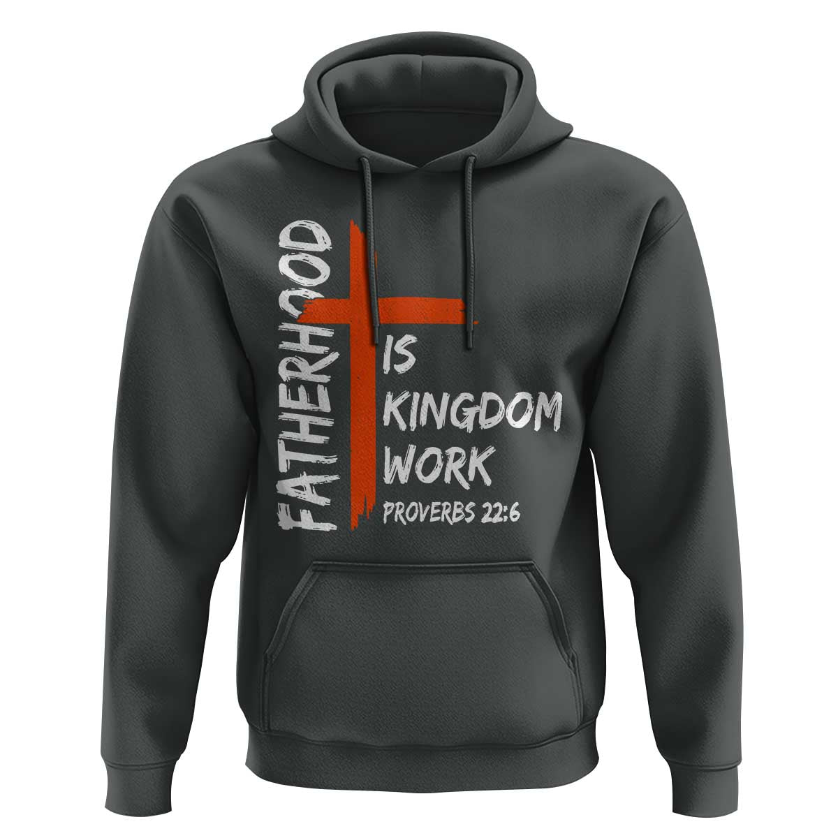 Fatherhood Is Kingdom Work Hoodie Vintage Christian Dad Cross Bible Verse