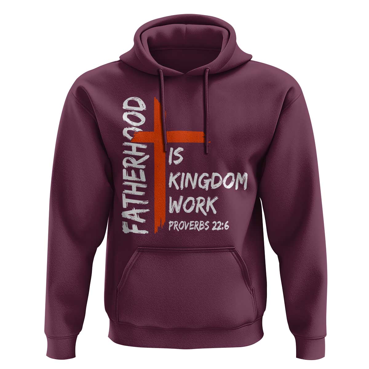 Fatherhood Is Kingdom Work Hoodie Vintage Christian Dad Cross Bible Verse