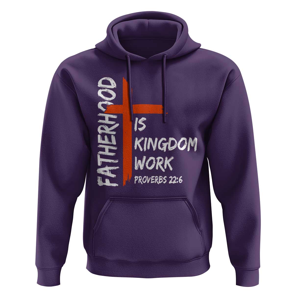 Fatherhood Is Kingdom Work Hoodie Vintage Christian Dad Cross Bible Verse