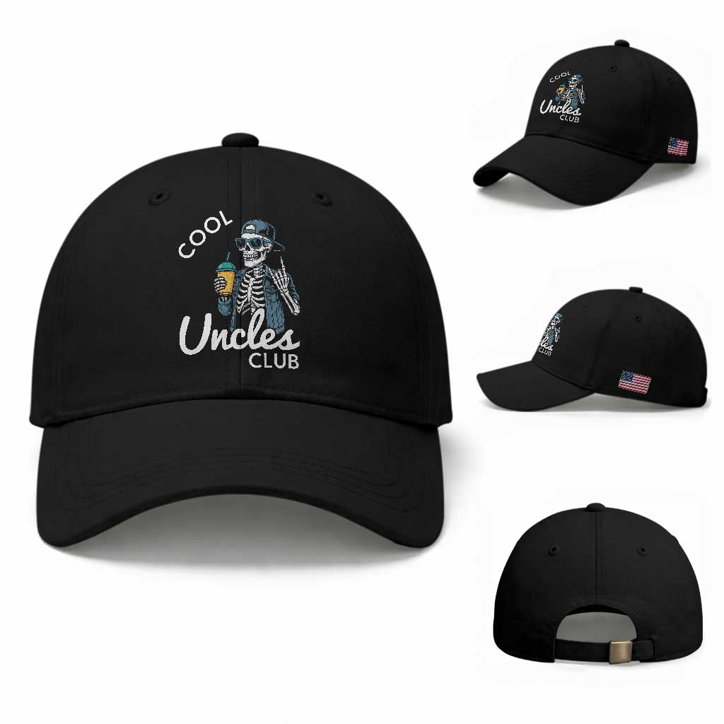Cool Uncles Club Baseball Cap Funny Uncle Skeleton