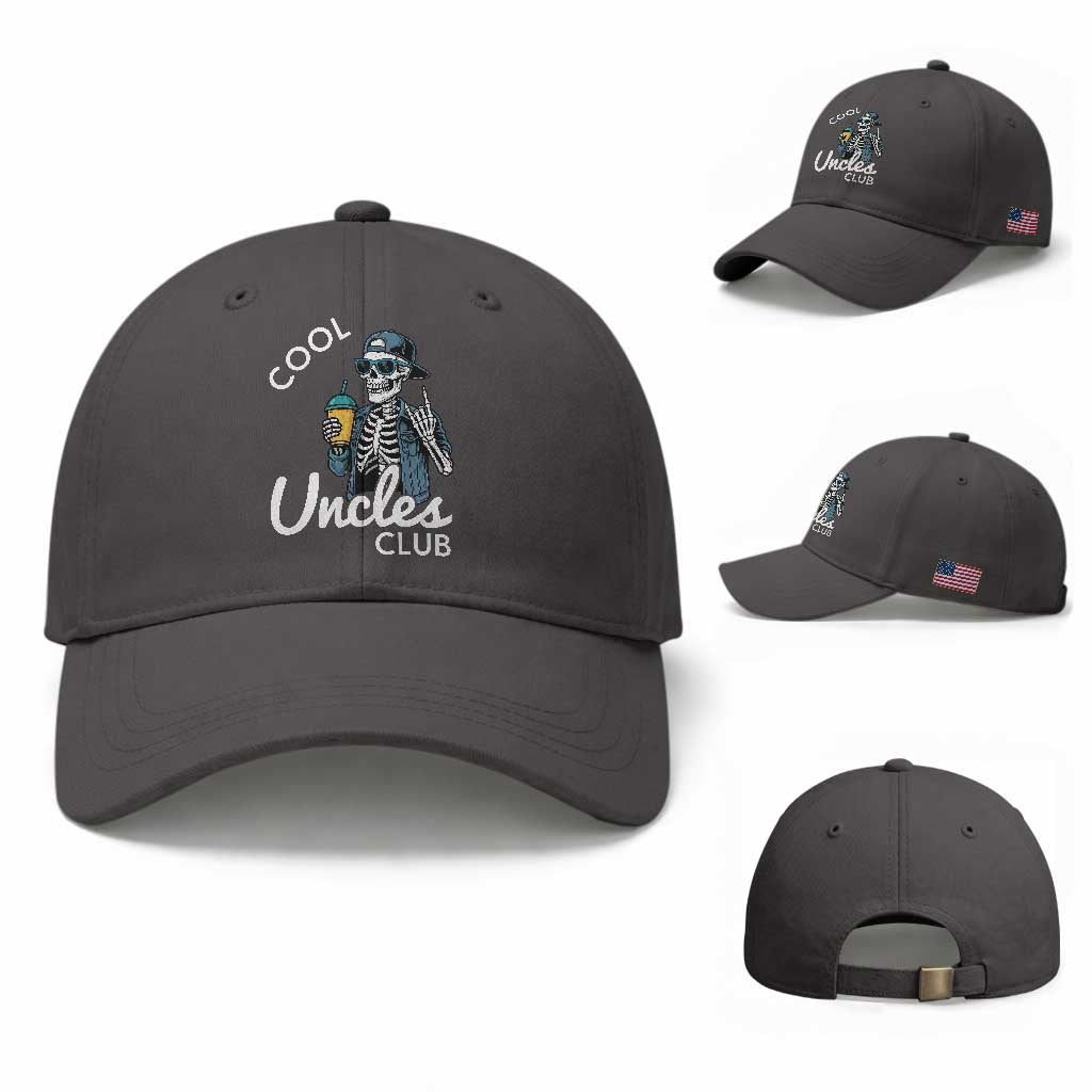 Cool Uncles Club Baseball Cap Funny Uncle Skeleton
