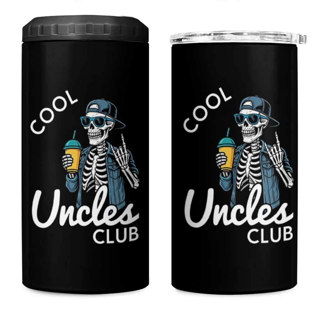 Cool Uncles Club 4 in 1 Can Cooler Tumbler Funny Uncle Skeleton