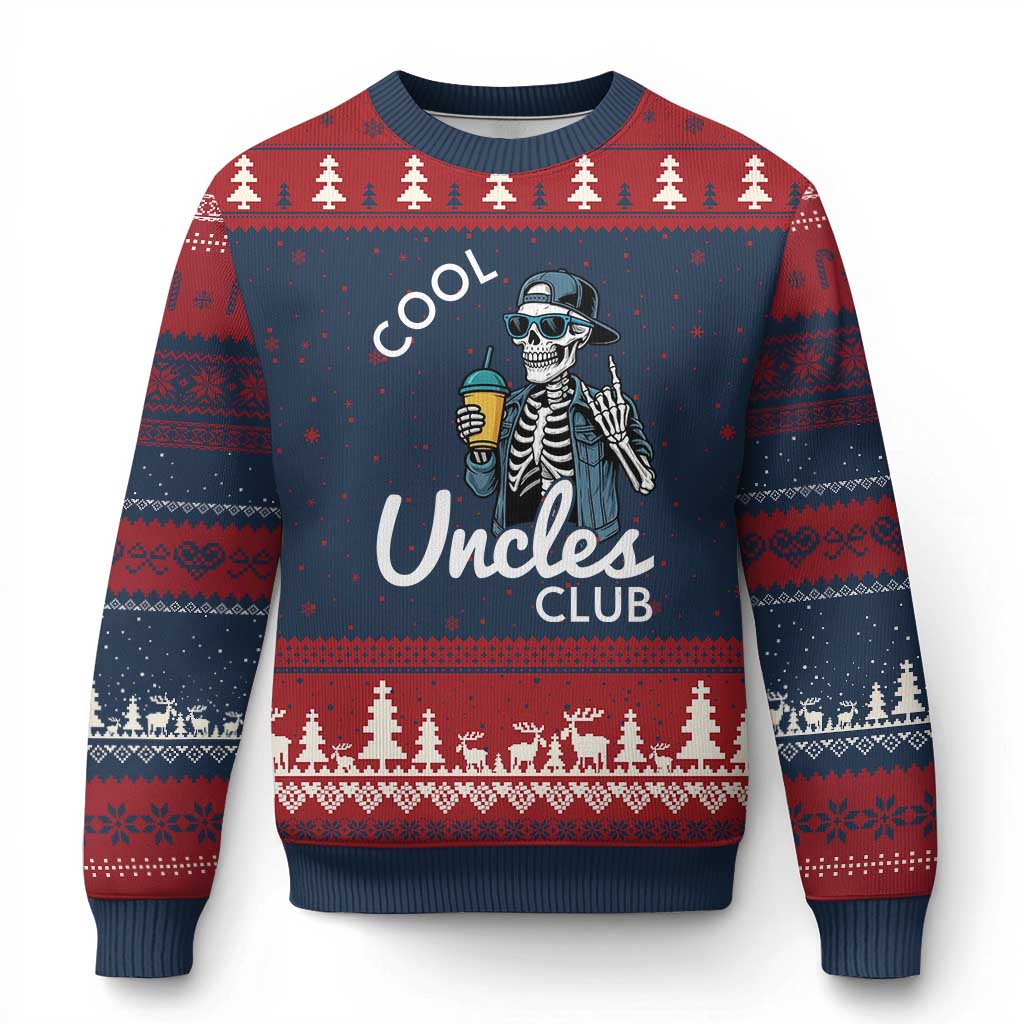 Cool Uncles Club Ugly Christmas Sweater Funny Uncle Skeleton