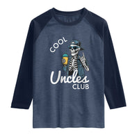 Cool Uncles Club Raglan Shirt Funny Uncle Skeleton