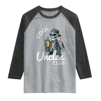 Cool Uncles Club Raglan Shirt Funny Uncle Skeleton