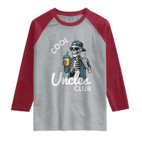 Cool Uncles Club Raglan Shirt Funny Uncle Skeleton