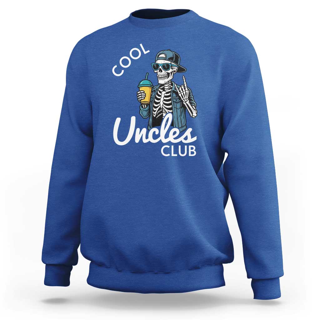 Cool Uncles Club Sweatshirt Funny Uncle Skeleton