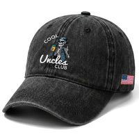 Cool Uncles Club Washed Cotton Baseball Cap Funny Uncle Skeleton