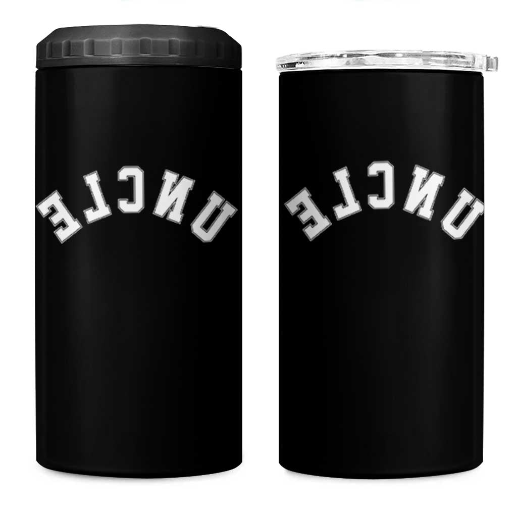 Uncles 4 in 1 Can Cooler Tumbler Pregnancy Announcement Gifts For Uncle Retro Upside Down Text
