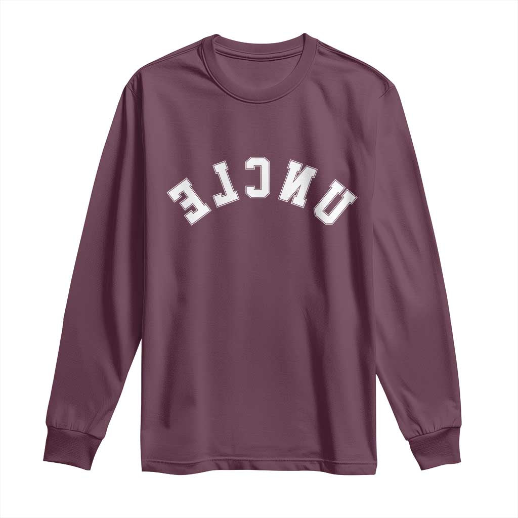 Uncles Long Sleeve Shirt Pregnancy Announcement Gifts For Uncle Retro Upside Down Text