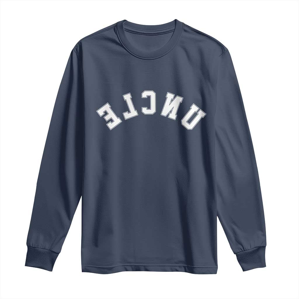 Uncles Long Sleeve Shirt Pregnancy Announcement Gifts For Uncle Retro Upside Down Text