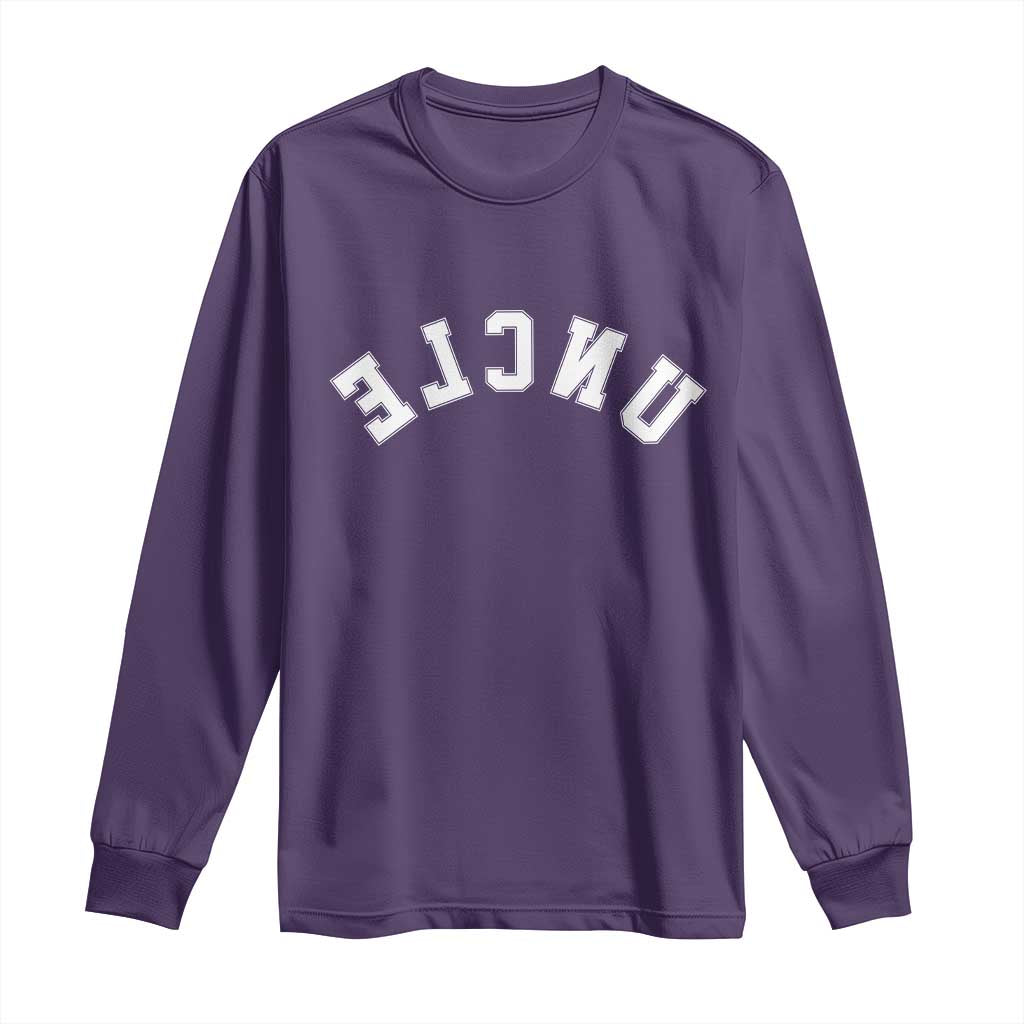 Uncles Long Sleeve Shirt Pregnancy Announcement Gifts For Uncle Retro Upside Down Text