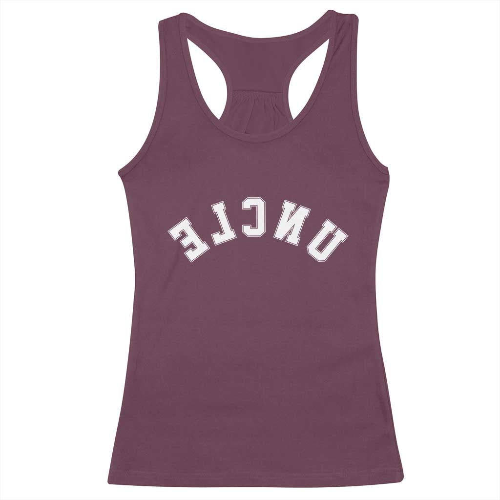 Uncles Racerback Tank Top Pregnancy Announcement Gifts For Uncle Retro Upside Down Text