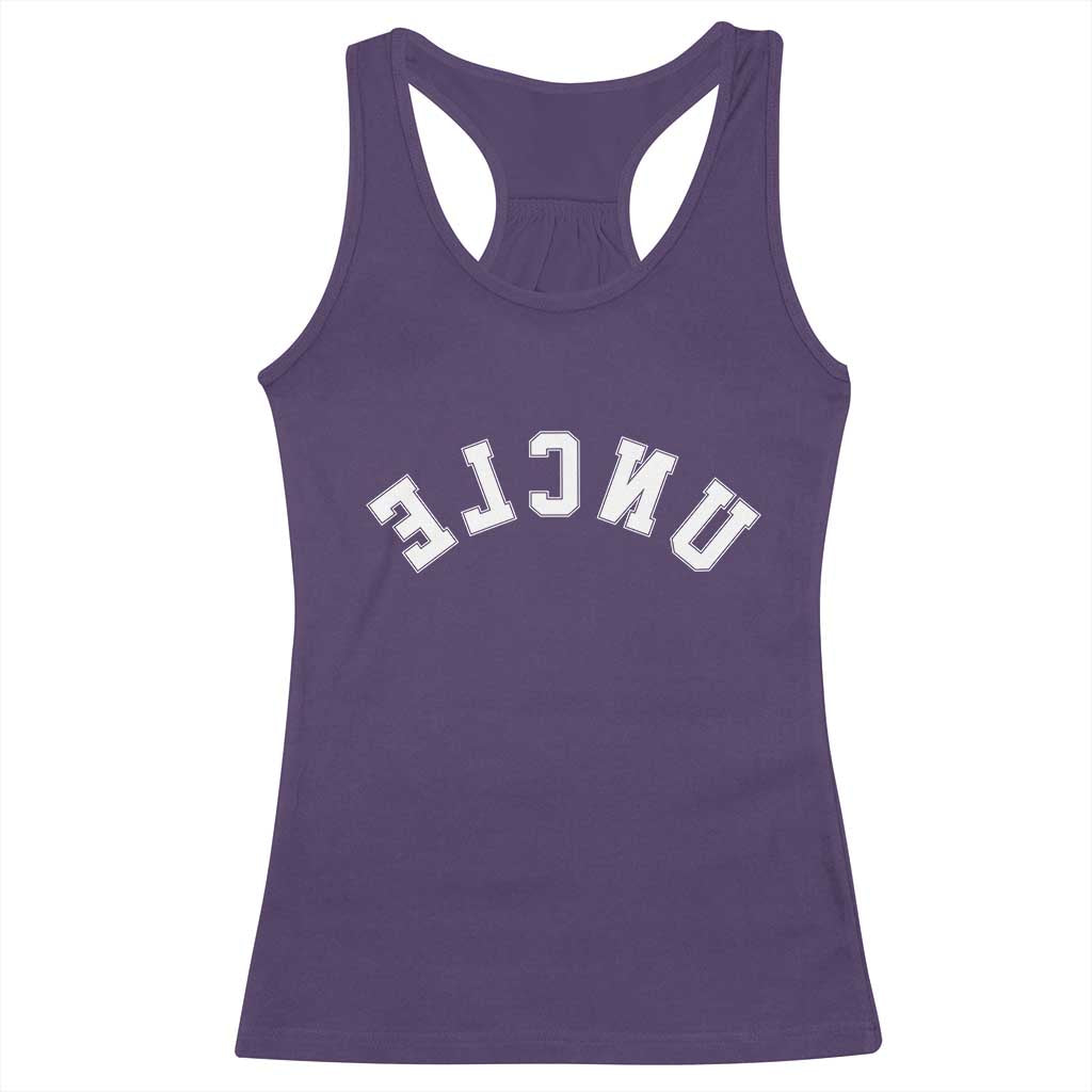Uncles Racerback Tank Top Pregnancy Announcement Gifts For Uncle Retro Upside Down Text