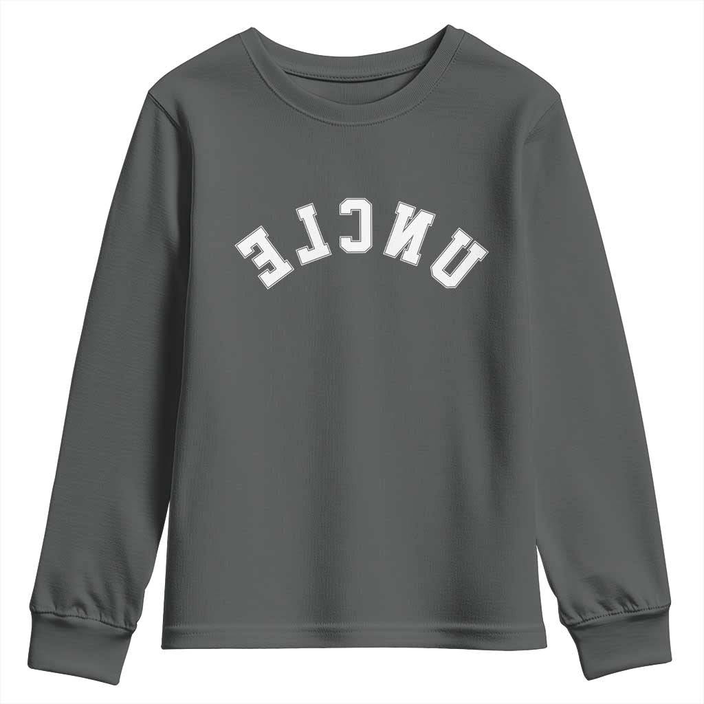 Uncles Youth Sweatshirt Pregnancy Announcement Gifts For Uncle Retro Upside Down Text