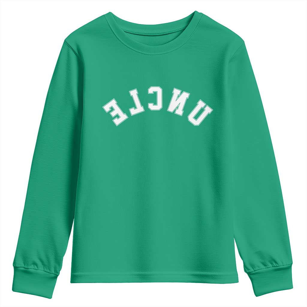 Uncles Youth Sweatshirt Pregnancy Announcement Gifts For Uncle Retro Upside Down Text