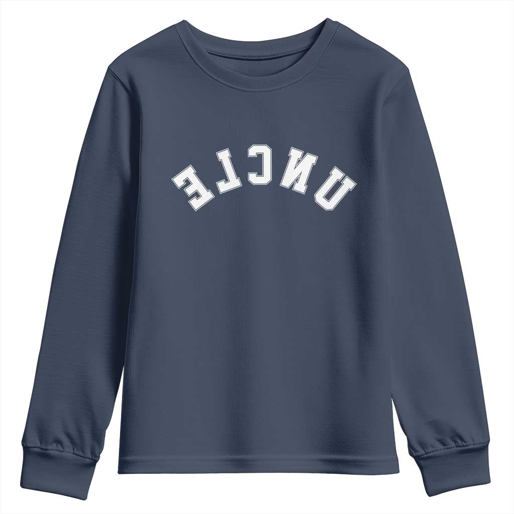 Uncles Youth Sweatshirt Pregnancy Announcement Gifts For Uncle Retro Upside Down Text