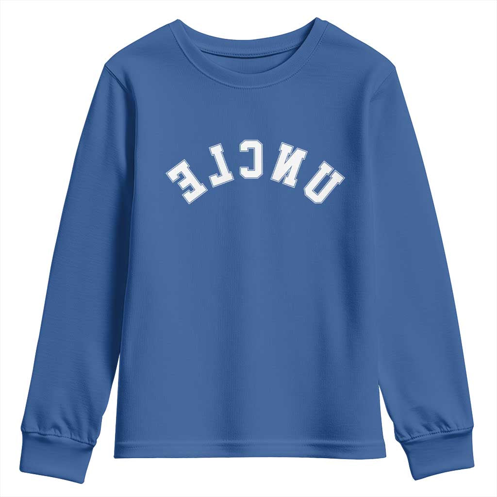 Uncles Youth Sweatshirt Pregnancy Announcement Gifts For Uncle Retro Upside Down Text
