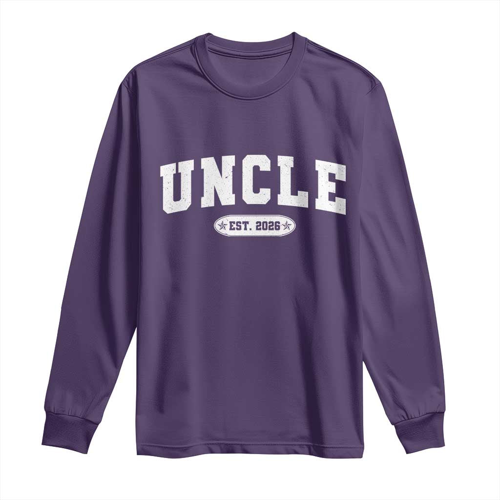 Promoted To Uncle Est 2026 Long Sleeve Shirt New Uncle Gift
