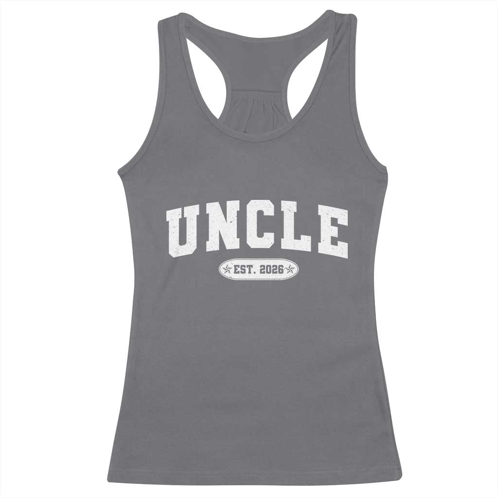 Promoted To Uncle Est 2026 Racerback Tank Top New Uncle Gift
