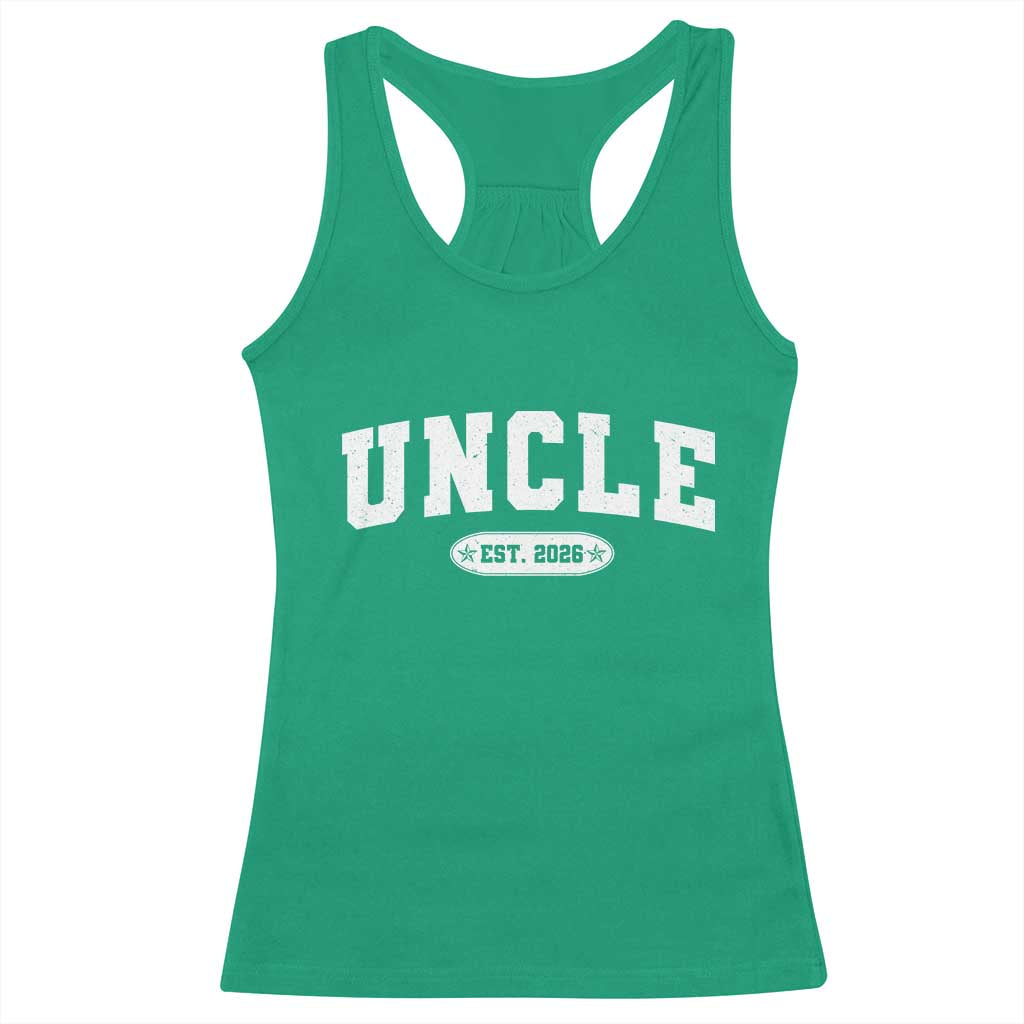 Promoted To Uncle Est 2026 Racerback Tank Top New Uncle Gift