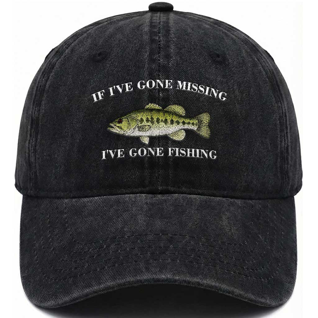 Funny Bass Fishing Washed Cotton Baseball Cap Largemouth Bass Anglers Outdoor Lovers
