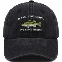 Funny Bass Fishing Washed Cotton Baseball Cap Largemouth Bass Anglers Outdoor Lovers