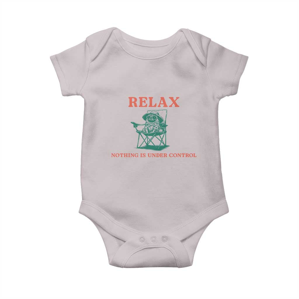Chill Pug Baby Onesie Vintage Dog Lovers Relax Nothing Is Under Control Summer Chilling Vibes