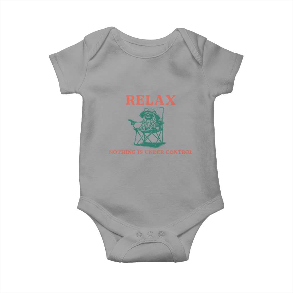 Chill Pug Baby Onesie Vintage Dog Lovers Relax Nothing Is Under Control Summer Chilling Vibes