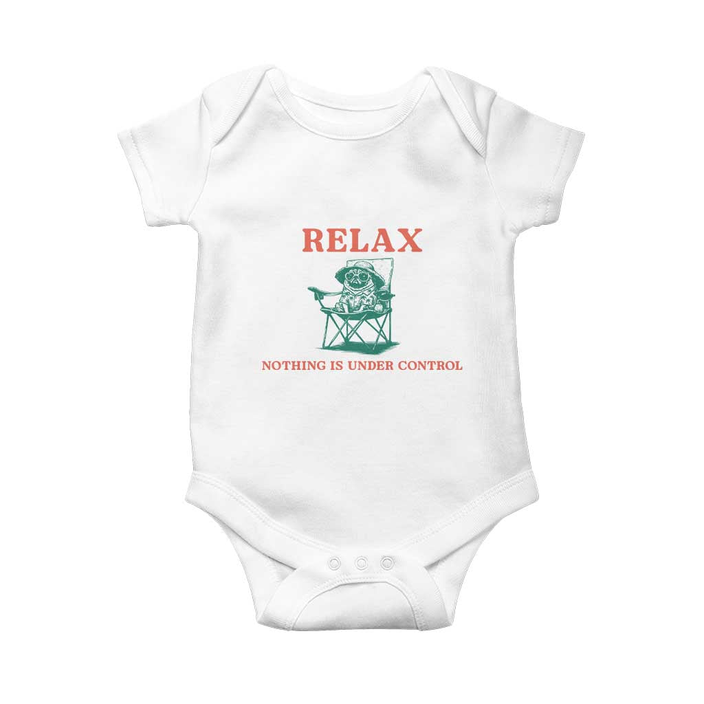 Chill Pug Baby Onesie Vintage Dog Lovers Relax Nothing Is Under Control Summer Chilling Vibes