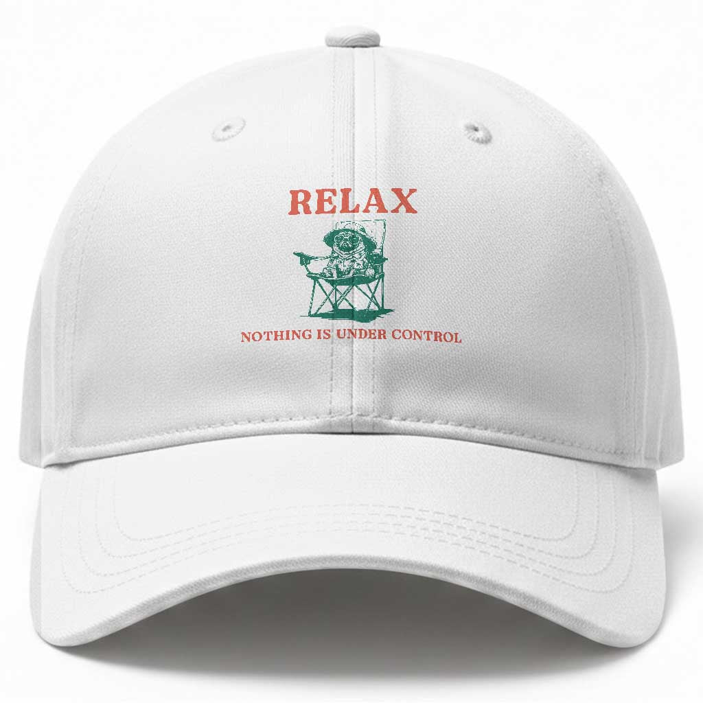Chill Pug Baseball Cap Vintage Dog Lovers Relax Nothing Is Under Control Summer Chilling Vibes