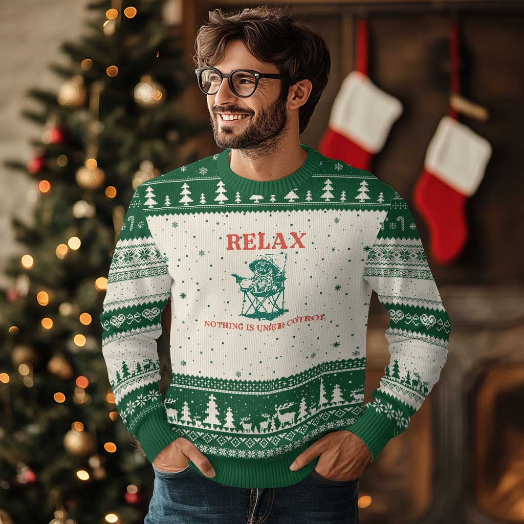 Chill Pug Ugly Christmas Sweater Vintage Dog Lovers Relax Nothing Is Under Control Summer Chilling Vibes
