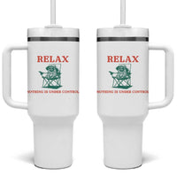 Chill Pug Tumbler With Handle Vintage Dog Lovers Relax Nothing Is Under Control Summer Chilling Vibes