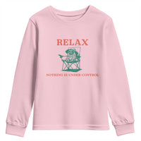 Chill Pug Youth Sweatshirt Vintage Dog Lovers Relax Nothing Is Under Control Summer Chilling Vibes