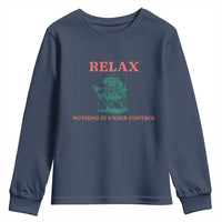 Chill Pug Youth Sweatshirt Vintage Dog Lovers Relax Nothing Is Under Control Summer Chilling Vibes