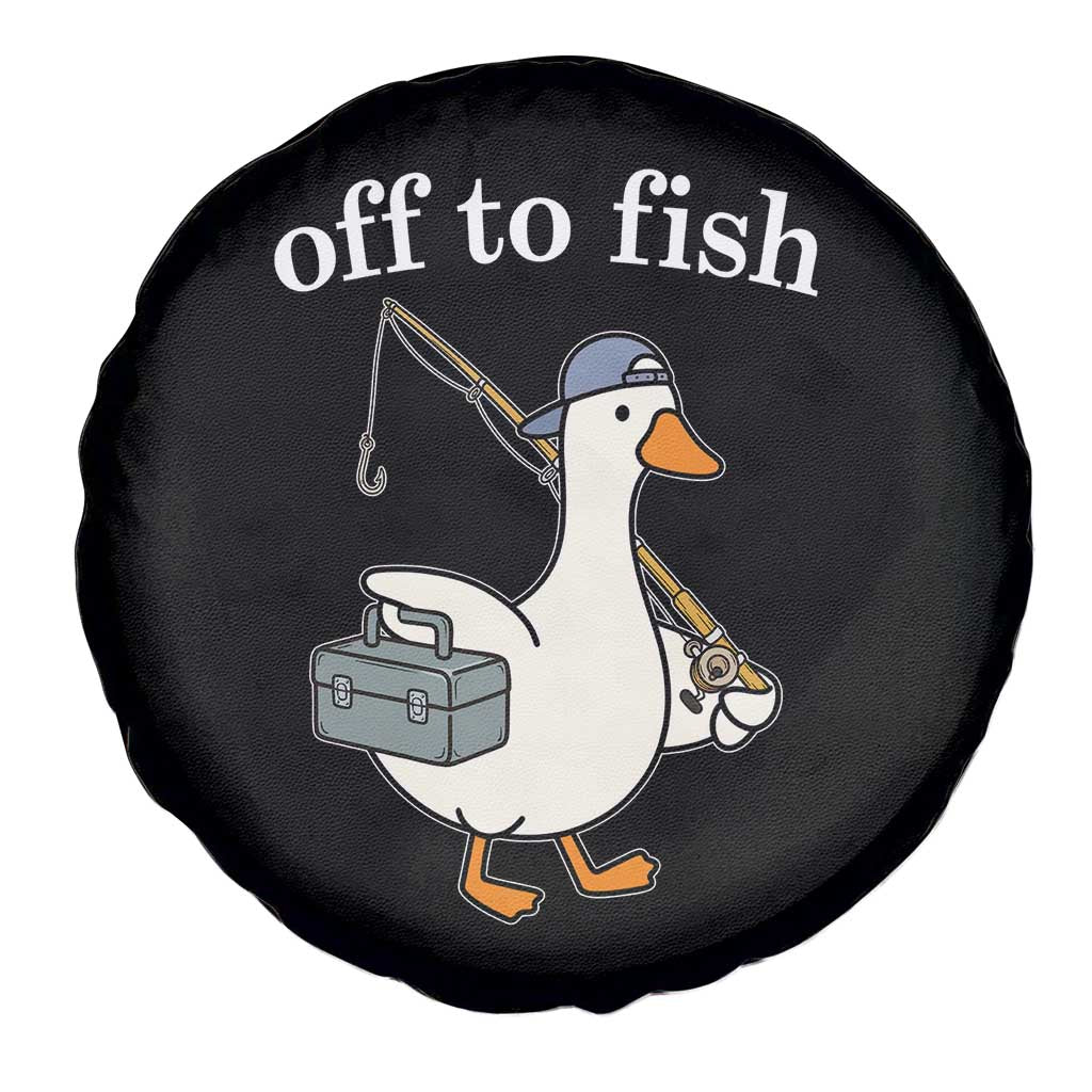 Funny Goose Fishing Spare Tire Cover Off to Fish Cute Waterfowl Angler Gift for Fishing Lovers