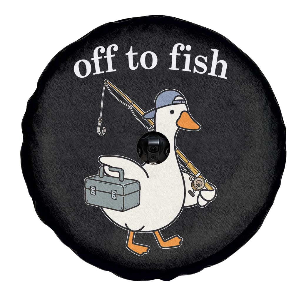 Funny Goose Fishing Spare Tire Cover Off to Fish Cute Waterfowl Angler Gift for Fishing Lovers