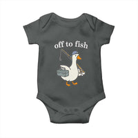 Funny Goose Fishing Baby Onesie Off to Fish Cute Waterfowl Angler Gift for Fishing Lovers