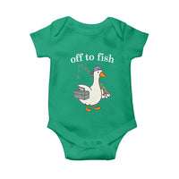 Funny Goose Fishing Baby Onesie Off to Fish Cute Waterfowl Angler Gift for Fishing Lovers