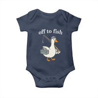 Funny Goose Fishing Baby Onesie Off to Fish Cute Waterfowl Angler Gift for Fishing Lovers