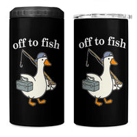 Funny Goose Fishing 4 in 1 Can Cooler Tumbler Off to Fish Cute Waterfowl Angler Gift for Fishing Lovers
