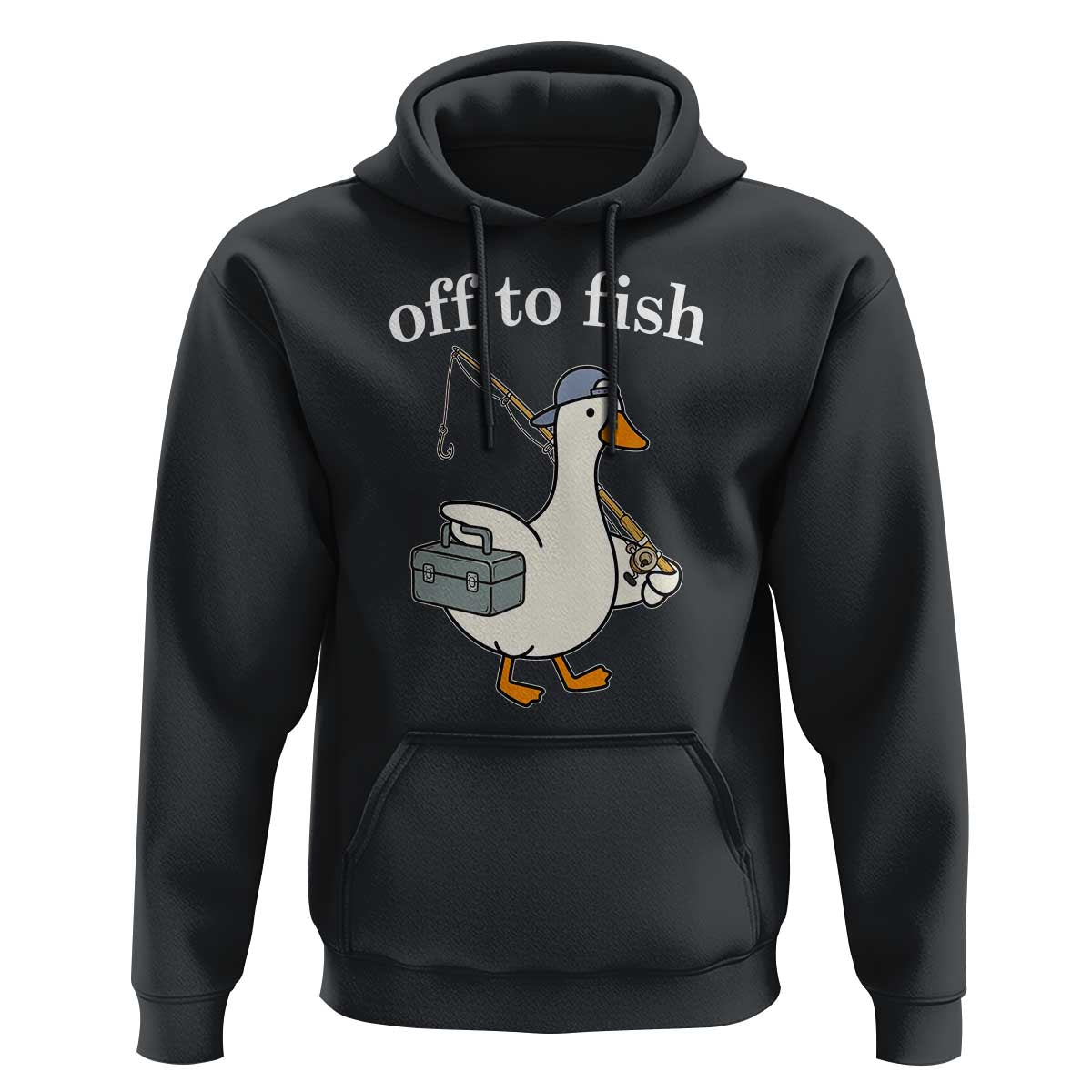 Funny Goose Fishing Hoodie Off to Fish Cute Waterfowl Angler Gift for Fishing Lovers