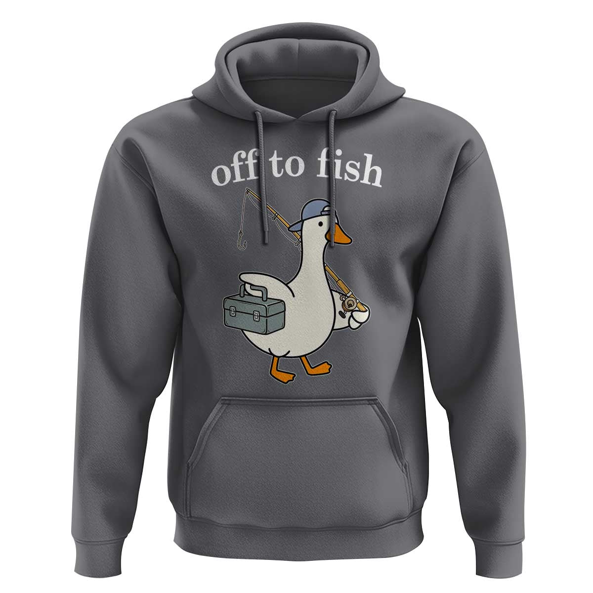 Funny Goose Fishing Hoodie Off to Fish Cute Waterfowl Angler Gift for Fishing Lovers