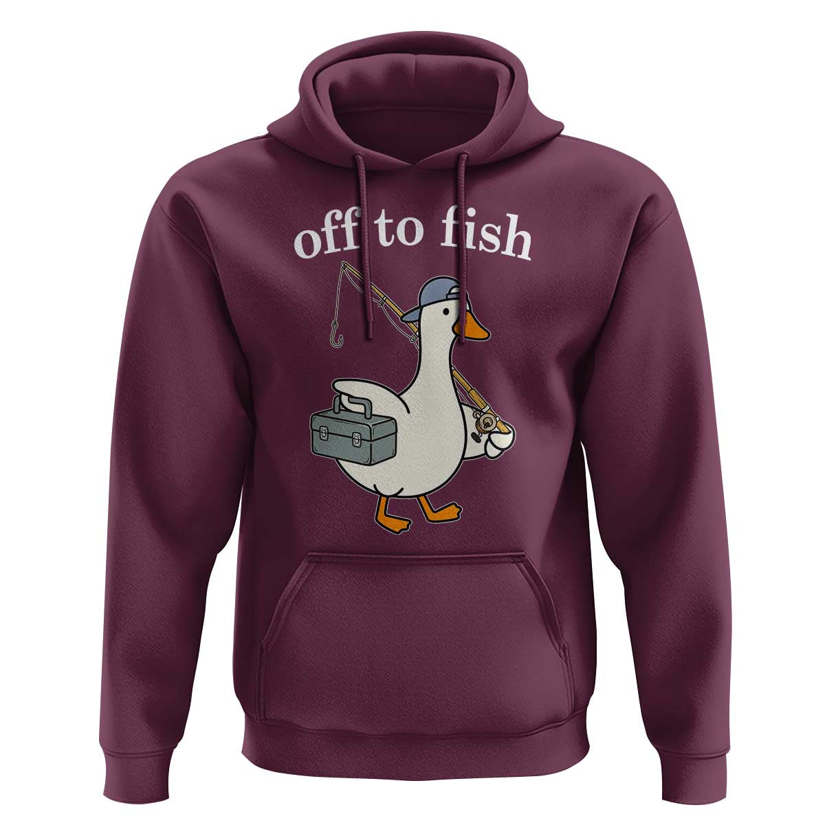 Funny Goose Fishing Hoodie Off to Fish Cute Waterfowl Angler Gift for Fishing Lovers