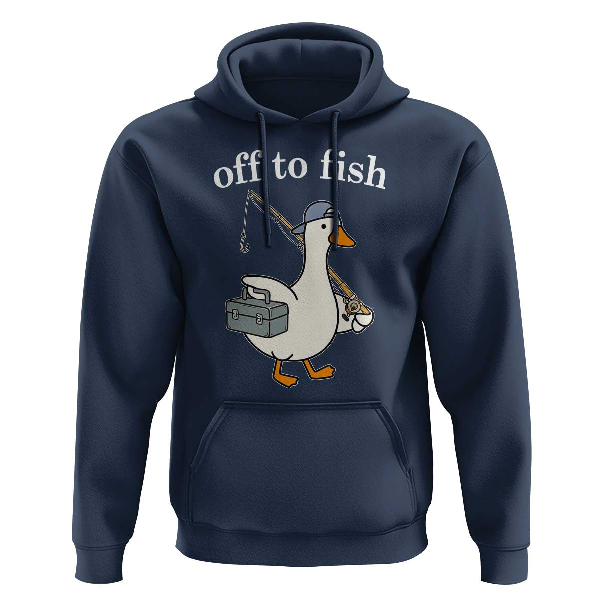 Funny Goose Fishing Hoodie Off to Fish Cute Waterfowl Angler Gift for Fishing Lovers