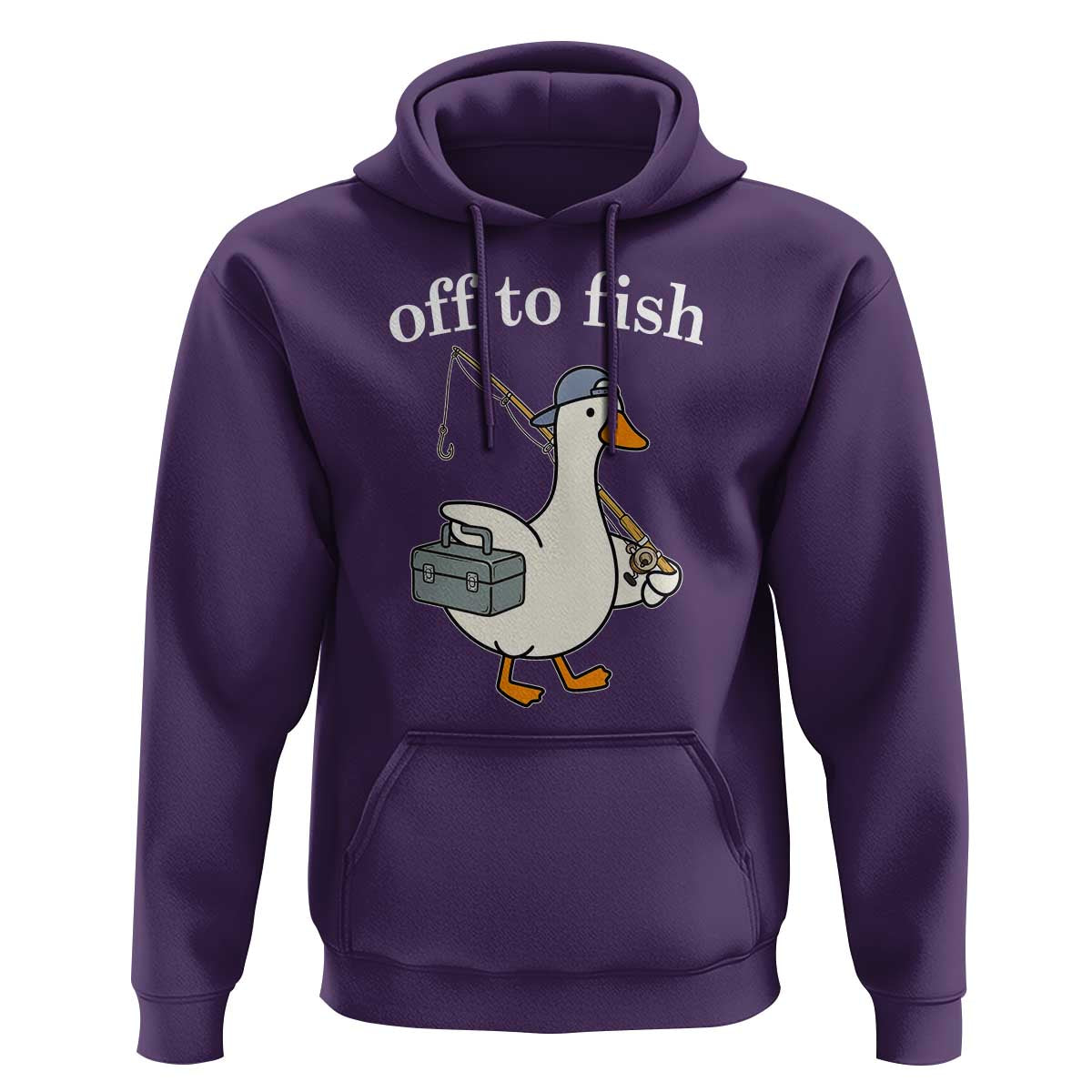 Funny Goose Fishing Hoodie Off to Fish Cute Waterfowl Angler Gift for Fishing Lovers